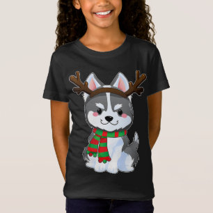 Niedlicher sibirischer Husky Dog Weihnachten Weihn T-Shirt