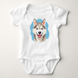 Niedlicher sibirischer Husky Dog Wolf Funny Huskie Baby Strampler