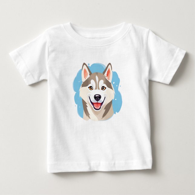 Niedlicher sibirischer Husky Dog Wolf Funny Huskie Baby T-shirt (Vorderseite)