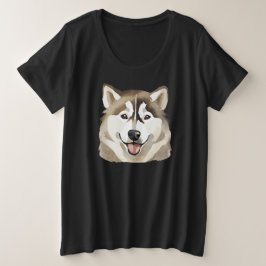 Niedlicher sibirischer Husky Dog Wolf Funny Huskie Große Größe T-Shirt