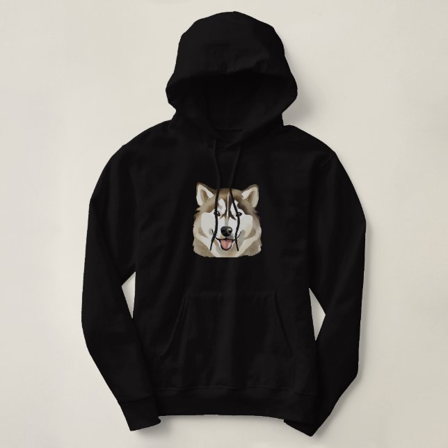 Niedlicher sibirischer Husky Dog Wolf Funny Huskie Hoodie (Design vorne)