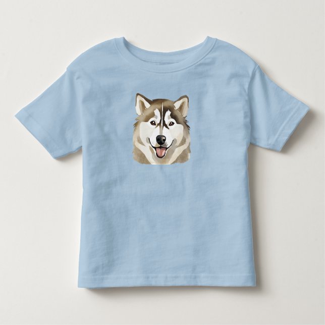 Niedlicher sibirischer Husky Dog Wolf Funny Huskie Kleinkind T-shirt (Vorderseite)