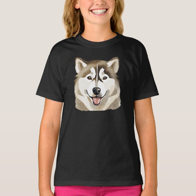 Niedlicher sibirischer Husky Dog Wolf Funny Huskie T-Shirt (Vorderseite)