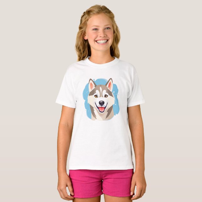 Niedlicher sibirischer Husky Dog Wolf Funny Huskie T-Shirt (Vorne ganz)