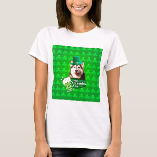Niedlicher sibirischer Husky-Hund Hund St. Patrick T-Shirt