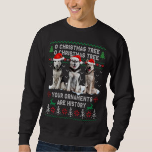 Niedlicher sibirischer Husky Hund Oh Weihnachtsbau Sweatshirt