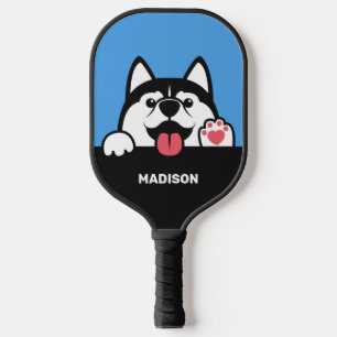 Niedlicher sibirischer Husky individuelle Name & F Pickleball Schläger