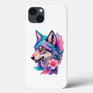 Niedlicher sibirischer Husky mit blumengeschmückte Case-Mate iPhone Hülle
