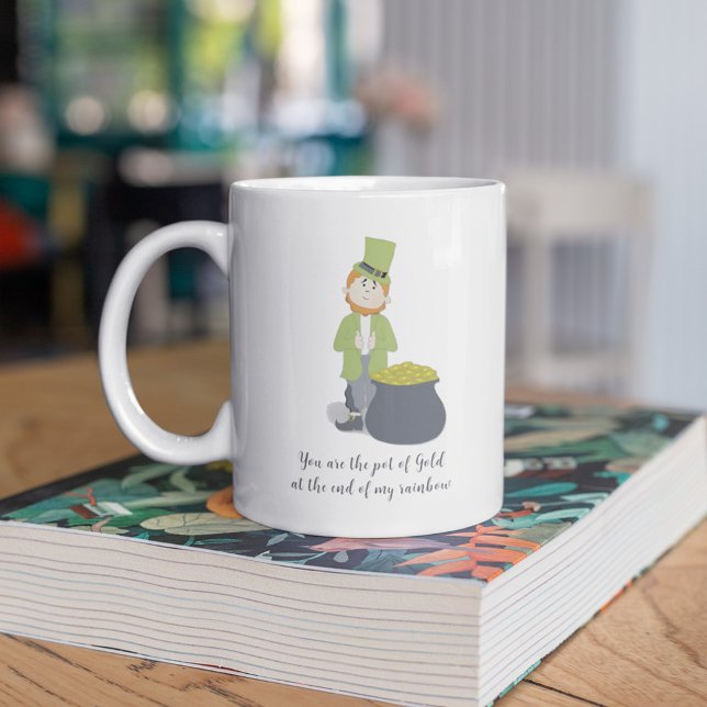 Niedlicher Simple Leprechaun St. Patrick's Day Whi Kaffeetasse (Von Creator hochgeladen)
