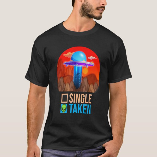 Niedlicher Single oder Alien UFO Valentine T-Shirt (Vorderseite)