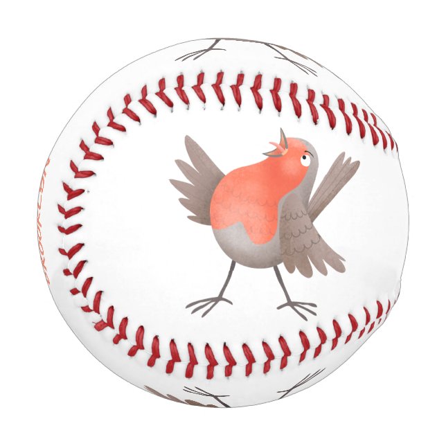 Niedlicher Singvogel Cartoon Baseball (Vorderseite Links)
