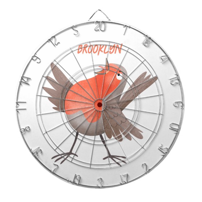 Niedlicher Singvogel Cartoon Dartscheibe (vorne)