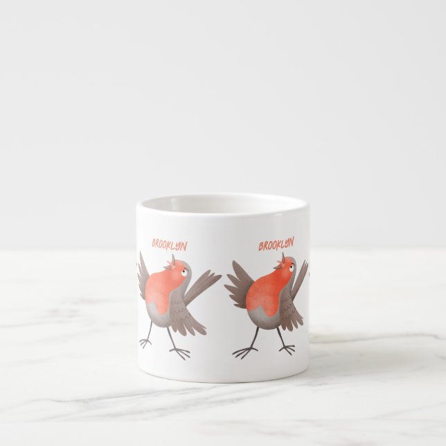Niedlicher Singvogel Cartoon Espressotasse (Vorderseite)