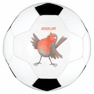 Niedlicher Singvogel Cartoon Fußball