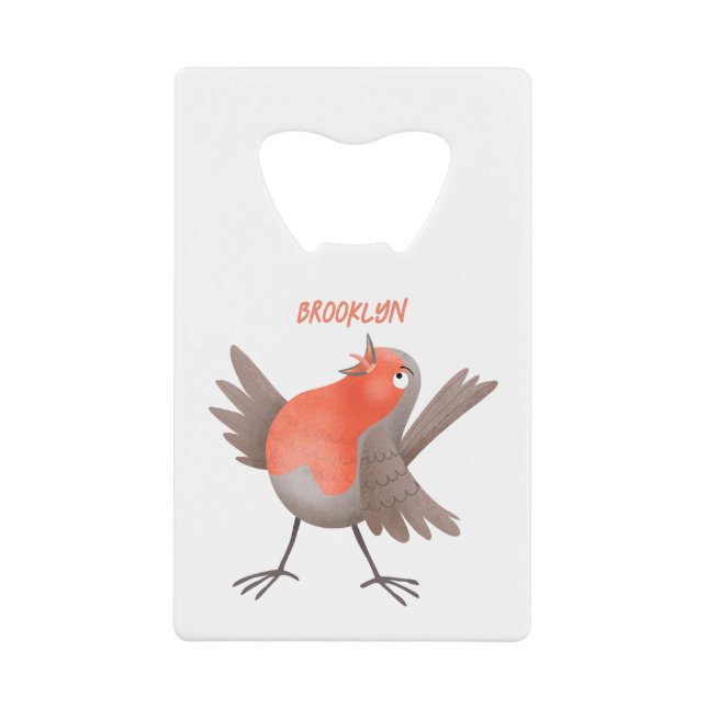 Niedlicher Singvogel Cartoon Geldbeutel Flaschenöffner (Vorderseite)