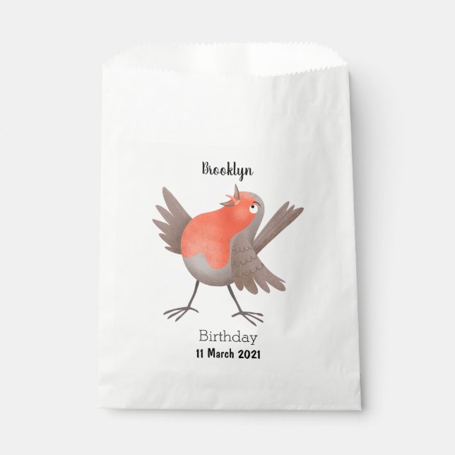 Niedlicher Singvogel Cartoon Geschenktütchen (Vorderseite)