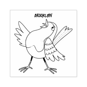 Niedlicher Singvogel Cartoon Gummistempel