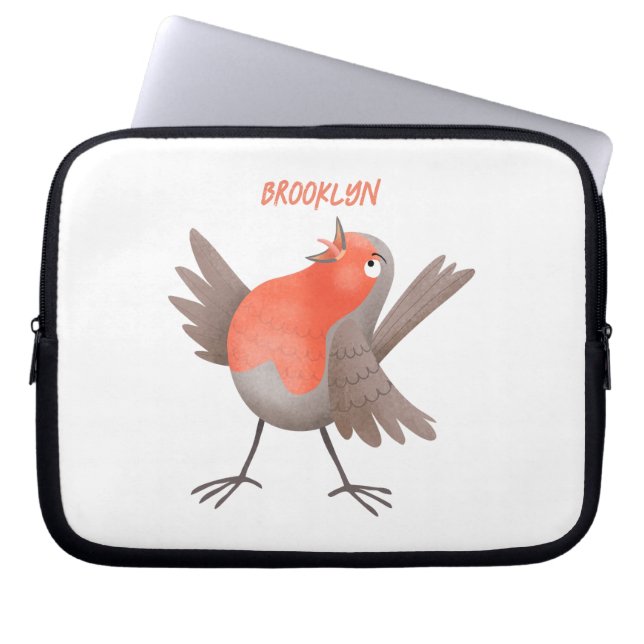 Niedlicher Singvogel Cartoon Laptopschutzhülle (Vorderseite)