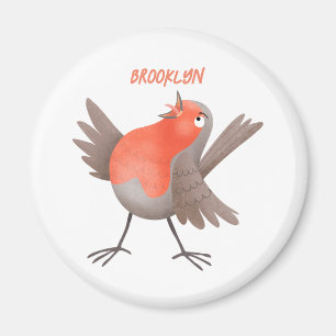 Niedlicher Singvogel Cartoon Magnet