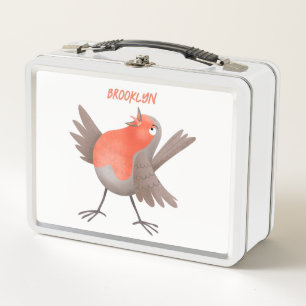 Niedlicher Singvogel Cartoon Metall Brotdose