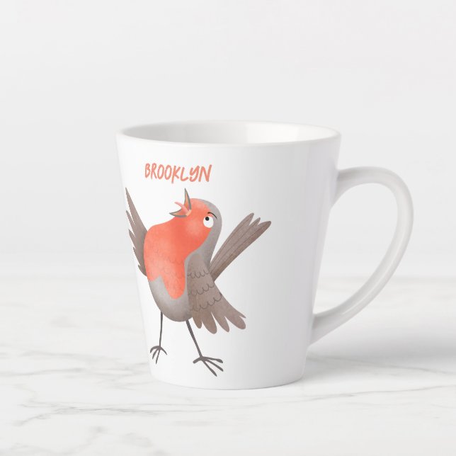 Niedlicher Singvogel Cartoon Milchtasse (Rechts)