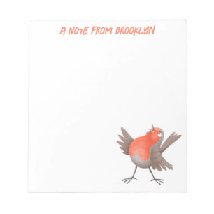 Niedlicher Singvogel Cartoon Notizblock