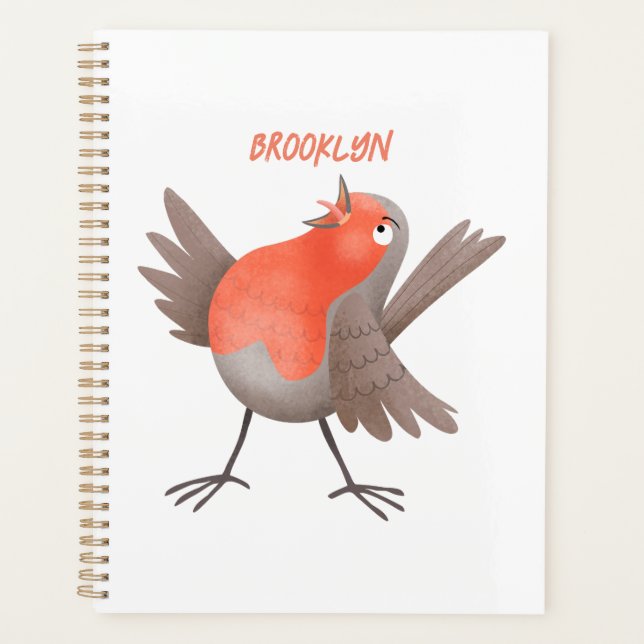 Niedlicher Singvogel Cartoon Planer (Vorderseite)