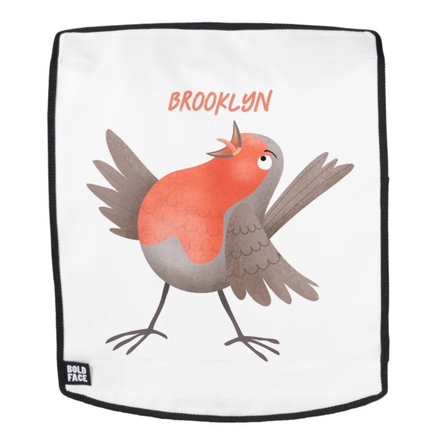 Niedlicher Singvogel Cartoon Rucksack (Abnehmbare Front)