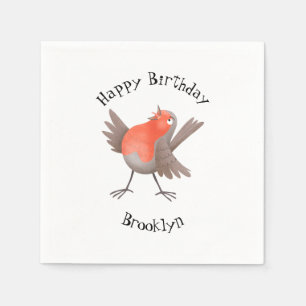 Niedlicher Singvogel Cartoon Serviette