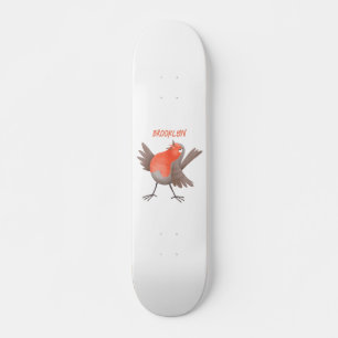 Niedlicher Singvogel Cartoon Skateboard