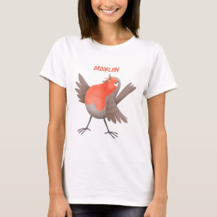 Niedlicher Singvogel Cartoon T-Shirt