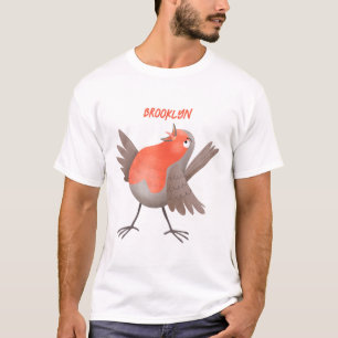 Niedlicher Singvogel Cartoon T-Shirt