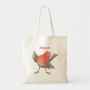 Niedlicher Singvogel Cartoon Tragetasche