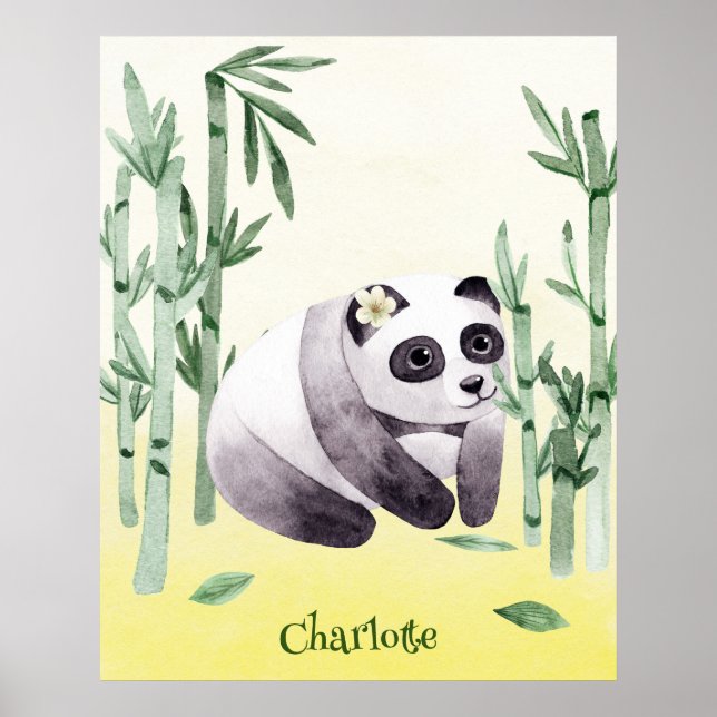 Niedlicher sitzender Panda Poster (Vorne)