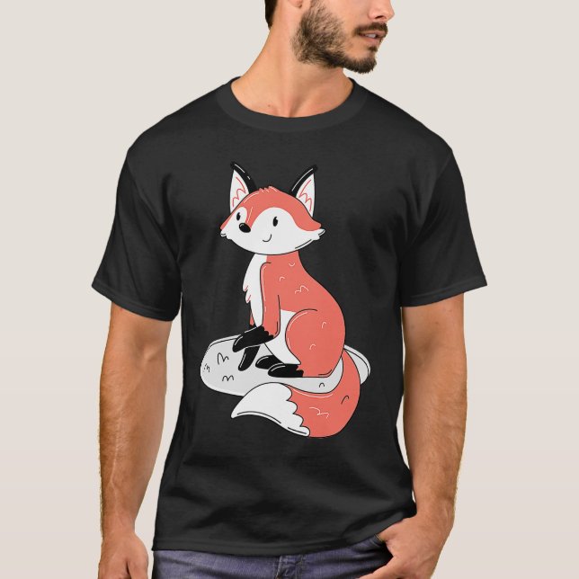 Niedlicher Sitzfuchs T-Shirt (Vorderseite)