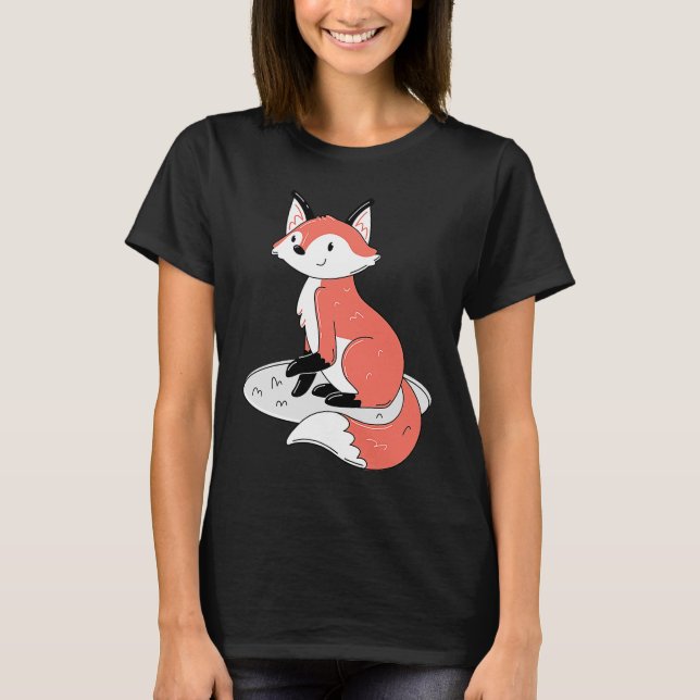 Niedlicher Sitzfuchs T-Shirt (Vorderseite)