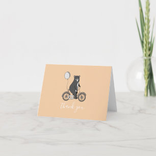 Niedlicher Skandinavier Bär auf dem Bike Minimalis Dankeskarte