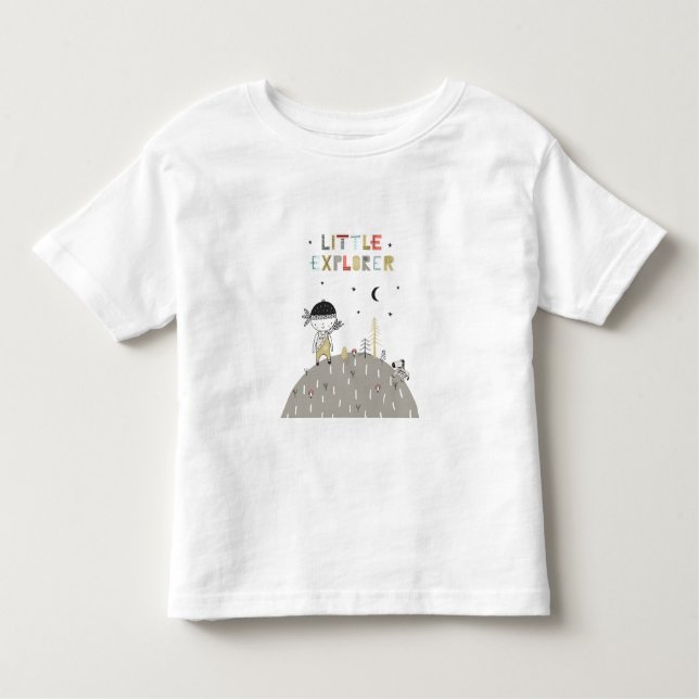 Niedlicher skandinavischer Little Explorer Kleinkind T-shirt (Vorderseite)