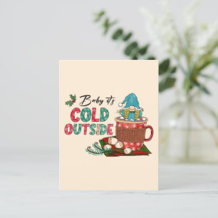 Niedlicher skandinavischer Weihnachtsgnome & Hot C Postkarte