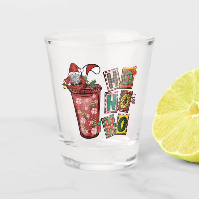 Niedlicher skandinavischer Weihnachtsmann Gnome -  Schnapsglas (Vorderseite)