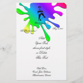 Niedlicher Skateboarder Name und Text hinzufügen Briefpapier