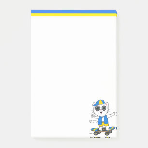 Niedlicher Skater Katzenkatze Post-it Klebezettel