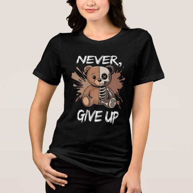 Niedlicher Skelettbär Tri-Blend Shirt (Vorderseite)