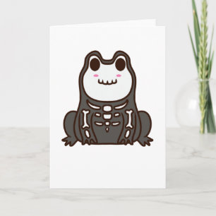 Niedlicher Skelettfrosch Karte