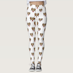 Niedlicher Skifahrer Cartoon Leggings
