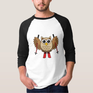 Niedlicher Skifahrer Cartoon T-Shirt