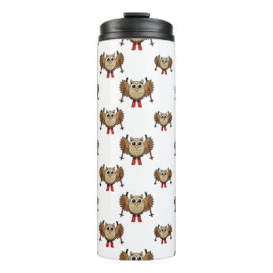 Niedlicher Skifahrer Cartoon Thermosbecher