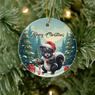 Niedlicher Skunk Cartoon Keramik Ornament