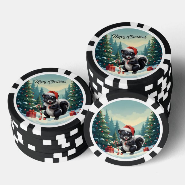 Niedlicher Skunk Cartoon Pokerchips (Stapel)