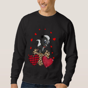 Niedlicher Skunk mit Leopard Kariert Heart Ideas Sweatshirt